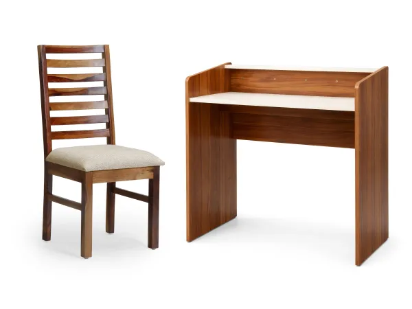 Luna Engineered Wood Study Table With Alexa Wooden Chair